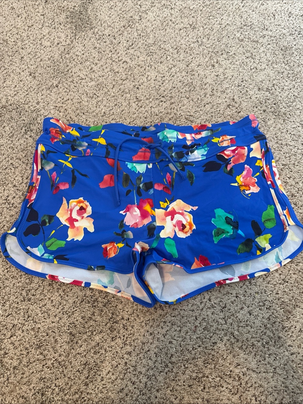 Women's Athleta Blossom Blue Floral swim Shorts large